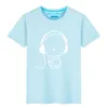 Children Clothing Boys Girls T Shirts Summer Short Sleeve Tees Music Luminous Hip Hop Punk Rock Tshirt Kids Tops Round Neck 220608