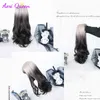 As Long Curly Synthetic Wig with Center Bangs Dark White Gradient Black Natural Hair Female Cosplay Heat-resi 220622