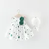 Nouveau bébé fille vêtements d'été nouveau-né bébé robes sans manches princesse robe de plage + chapeau de soleil enfants ensemble