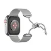 Bracelet de mode Wowens de 22 mm pour bracelet de montre intelligent Apple iwatch série 3 à 7 SE 40 mm 45 mm bracelets en acier inoxydable bracelets bandes de montres intelligentes pour hommes montres argentées