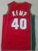 męskie Seattle Jersey Super Gary 20 Payton Sonics Shawn 40 Kemp spodenki do koszykówki koszulki do koszykówki czerwony biały niebieski