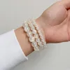 Perles Strands Haute Qualité 6 8 10mm Perles Rondes Bracelet Blanc Plâtre Pierre Bracelets Pour Femmes Hommes Couple Bracelets Bijoux CadeauxPerlé Lar