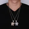 TopGrillz Hip Hop Iced Out подвесной ожерелье мужски с теннисной цепью хип -хоп/панк -золотой серебряный цвето