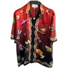 2022ss new Casablanca Hawaiian whisky print gradient silk short sleeve shirt summer beach shorts