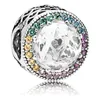 Andy Jewel Authentique perles en argent sterling 925 multicolores avec cœurs rayonnants et breloques en zircone cubique multicolores pour bracelets de bijoux de style Pandora européen