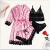 Женская одежда для сна, сексуальное v-образное нерегулярное кружевное кружевное кружевное платье с летающими рукавами