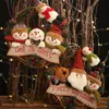Kerstdecoraties krans decoratie voorraden oude man sneeuwman eland pluche pop rattan ring hanger ornamenten jaar 2022christmas