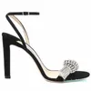 Moda-Akşam Gelin Ayıklayacaktır Sandalet Ayakkabı Zarif Yüksek Topuklu Ayak Bileği Kayışı Kristal Bayan Gladyatör Sandalias