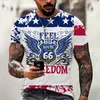 66 US Highway 3D Tshirt Summer Style Shotsleaved Sweatabsorbent и дышащий топ для футболки Mens Mens Mens Mens Leversemed 220607