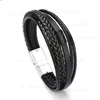 Men Dames Punk Charm Leather Bracelet Meerlagige armbanden Bangle Cuff Polsband Man's Bracelet Ethnic Fashion Sieraden