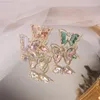 Klusterringar Japan Korea Design Fashion Jewelry Appordrated Crystal Butterfly Opening Justerbar Ring Trendy Prom Party for Womencluster