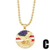 Pendentif Colliers FLOLA Émail USA Drapeau Collier Pour Femmes Hommes Cuivre Zircon 4 Juillet Mode Plaqué Or Bijoux Cadeaux Nkeb228