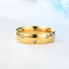 Damen-Edelstahl-Micro-Set-Zirkon-Ring-Band-Finger-Diamant-Paar-Ringe, Modeschmuck für Männer, Frauen, Geschenk, Will und Sandy