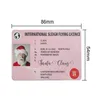 Regalo di Natale Biglietto di auguri di Babbo Natale Bomboniera Carte di patente di guida divertenti Carte di volo di Babbo Natale 86 * 54MM