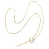 Circle Vertical Bar Adjustable Necklace Collarbone Chain