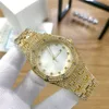 2022 Top sale mens watches iced out quartz movement all diamond watch casual dress wristwatch lifestyle waterproof clock for lover analog montre de luxe