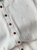 Женские трикотажные футболки Женские вязаные свитер кардиганские дамы O-образной ореагированной с короткой рукава