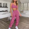 Women's Tracksuits Women Solid Color Camisole Two Piece High Waist Pants Casual Suit Petite Pant SetWomen's