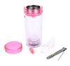 Vase Flasche Shisha Acryl Bongs Set Shisha Cup Narguile Nargile Kunststoff Rauchen Wasserpfeifen mit LED-Licht Schlauch Bohrinsel