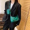 Fashion Bag Bag New three in one rhombic lattice female single shoulder net red mess