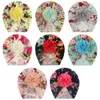 Gorros indios para recién nacidos Flores florales Sombrero Bebé Estampado en oro Turbante Niñas Sólido Suave Impreso Gorro Algodón Anudado Envolturas para la cabeza Gorro para niños Gorro Accesorios para el cabello