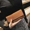 محفظة فاخرة امرأة محفظة طويلة بو من الجلد مع شرابة الفتيات مصممة قصيرة العلامة التجارية الشهيرة القابض كارتيرا Mujer المال clipswallets
