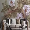 壁紙ホーム改善HDエンボス花の壁のステッカー3 Dのための居間の寝室3D写真壁画の壁紙