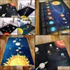 3D Güneş Sistemi Çocuk Odası Halı Uzay Gezegen Halı Erkek Yatak Odası için Kaymaz Mat Banyo Ev Dekorasyonu Yap Sinek Kat 220329 Bırak Teslimat