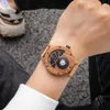 Montre en bois créative Unique boussole platine montres hommes demi-cercle cadran horloge Quartz rétro heure Relogio Masculino