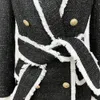 7 2022 XXXL Milan Runway Coat Marke Gleicher Stil Schwarz Langarm Tweed Damenjacken Reverskragen Hochwertige Damenbekleidung MANSHA