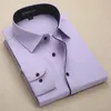 Men's Dress Shirts Arrival Spring&Autumn Men Brand Clothes Solid Color Mens Long Sleeve Slim Fit Shirt Business SocialMen's