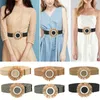 Belts Wide Dress Belt Casual Weave Elastic Decorative Fake Straw Braided Waistband Vintage Bohemian Summer Seal BeltBelts Smal22