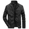 Hommes vestes en cuir col montant veste en cuir synthétique polyuréthane mode mâle moto veste en cuir décontracté Slim Fit hommes vêtements 5XL L220801