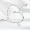 Charm Armband Pure Silver For Women Heart Beaded Chain Armband Bangle Pulseira Femme Armband Trendy Jewelry Party Giftscharm Lars