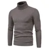 Men's Turtleneck Sweater Autumn Winter Rollneck Knitted Pullover Sweater Keep Warm Men Thick Jumper