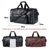 Retro Leather Travel Tote Bags Male Weekend Mens Large Capacity Hand Luggage Duffel Handbags Shoulder Dropshipping X245C 220608