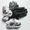 Autumn Winterladies 'Twine and Fleece Gloves Outdoor Glo Ves Woman Fashion Leather Glove S Cycling Sport Mittens Green