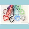 Pendentif Colliers Pendentifs Bijoux Creux Coeur Lampwork Goutte De Verre Murano Collier Ras Du Cou Pour Fille Femmes Dhffd