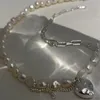925 timbre collier pour femmes à la mode élégant asymétrie chaîne perles lisse amour coeur mariée bijoux amoureux cadeaux GC994