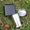 Personalizar grátis aço inoxidável dobrável água ao ar livre Dripção de água Viagem de xícaras recolhidas de camping de camping 220704