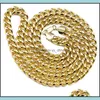 Цепи ожерелья подвески ювелирные изделия 80 см 1,2 см. Золотое золото свареное длинноцепочечное ожерелье хип -хоп для мужчин.