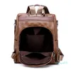 Sacos de couro da escola de couro das mulheres de Brown para meninas adolescentes Casual grande capacidade Multifunction Rocksack