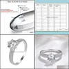 Hochzeitsringe Schmuck mit Zertifikat 18K Weißgold Farbe für Frauen 1.7ct Runde Zirkonia Diamond Solitaire Ring DH5RB