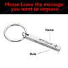 Personlig nyckelring Anpassade nyckelringar Tredimensionell kuboidgravering Text Datum Rektangel Key Ring Original Keychains