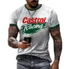 Summer Castrol retro 3D nadruk męski Tshirt street modny oneck krótki rękaw Ponagimailne tshirty luźne topy tee men unTATING 220607