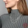 2022 Nytt halsband 925 Sterling Silver Enkelt Snake Halsband Passar Original Pandort Charm Pärlhänge för kvinnor Silversmycken DIY