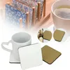 Sublimatie blanco onderzetters DIY aangepaste ronde vorm natuurlijke kurk coaster koffie thee isolatie sublimatie cup pad slip sxjun1