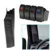 Auto Relays Left Hand A Pillar Switch Panel Kit with 4 LED Boat Rocker Switch for Jeep Wrangler