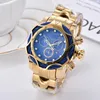 ساعات المعصم الفاخرة غير المهزومة ساعة 18K الذهب سلك لا يقهر Invicto مقاوم للماء Wirstwatches Reloj De Hombre For Drop