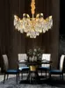 Moderne luxueuze K9 Crystal Kroonluiers Lichten Licht Led Led American Elegant Design Chandelier European Art Deco Shining Hanging Lampen Home Indoor Lighting D100cm